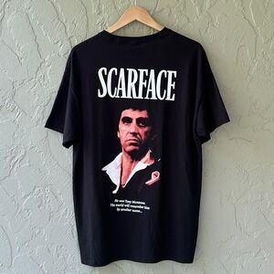Scarface Men's Size Large Black 100% Cotton Tony Montana Tee Shirt NWOT
